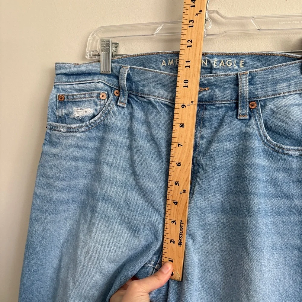 American Eagle Stovepipe Jeans Womens 8 Blue Medium Wash High Rise Straight - Picture 6 of 9